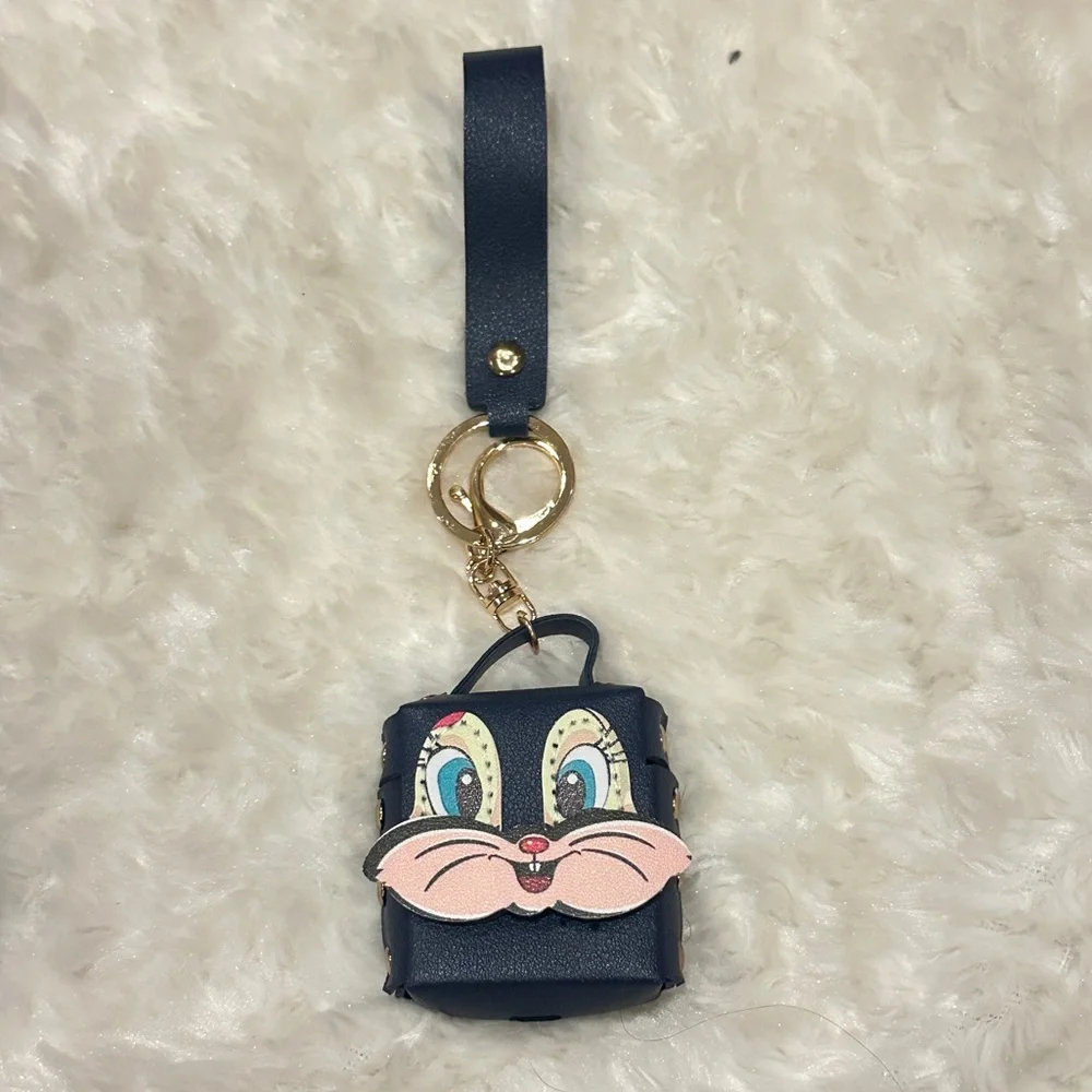 Mini Bunny Coin Purse Bundle/AirPods 1 & 2 Case Keychain Easter Gifts DkBl/Bl/Wh